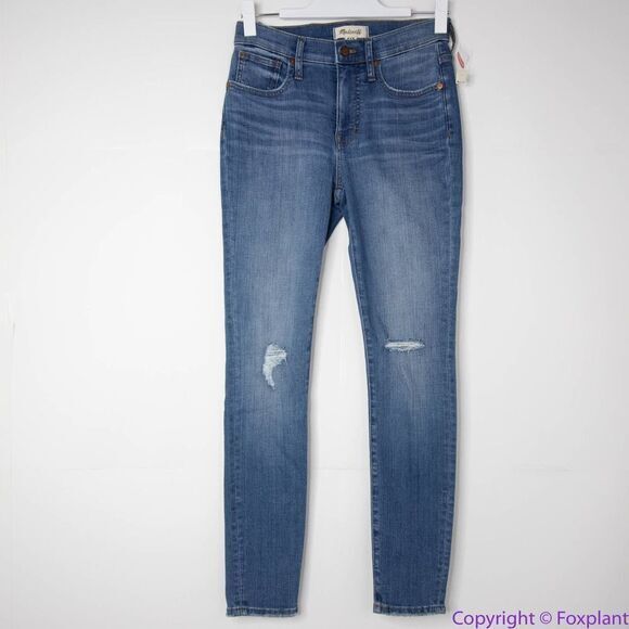 NEW Madewell Wilcrest Wash Distressed mid rise‎ Skinny Jeans, 25 - Picture 2 of 16